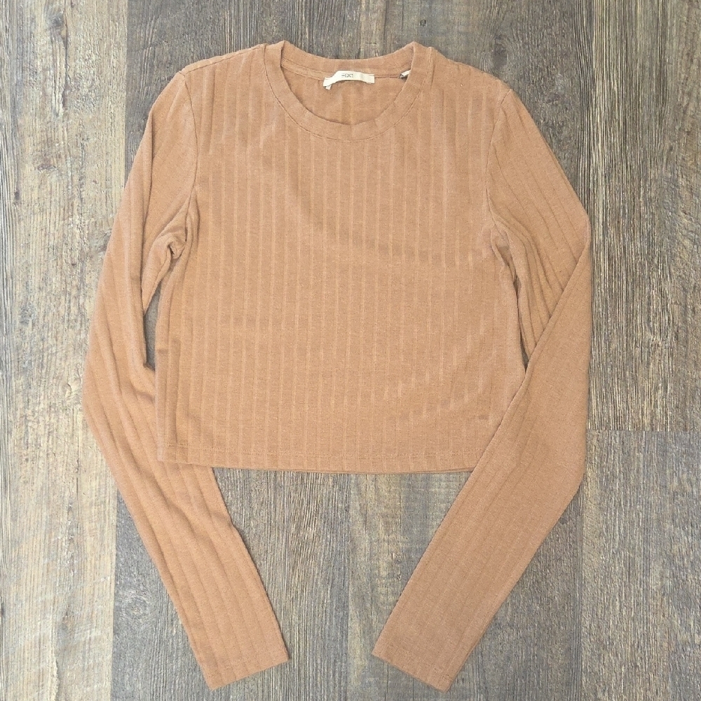 Esprit Tan Ribbed Crop Top